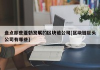 盘点那些蓬勃发展的区块链公司[区块链巨头公司有哪些]